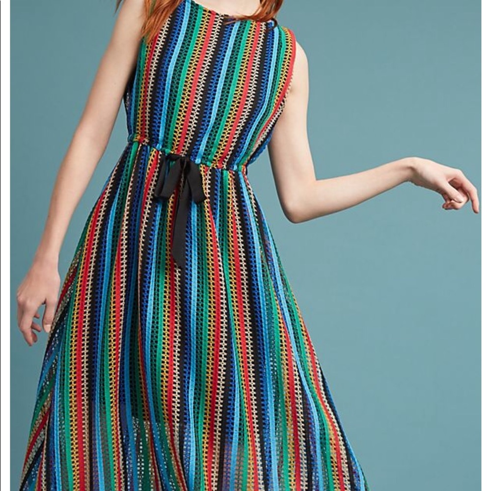 Anthropologie crochet rainbow dress size 4